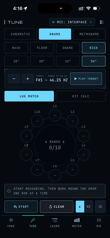 OCTAV Drum Tuner lug matching