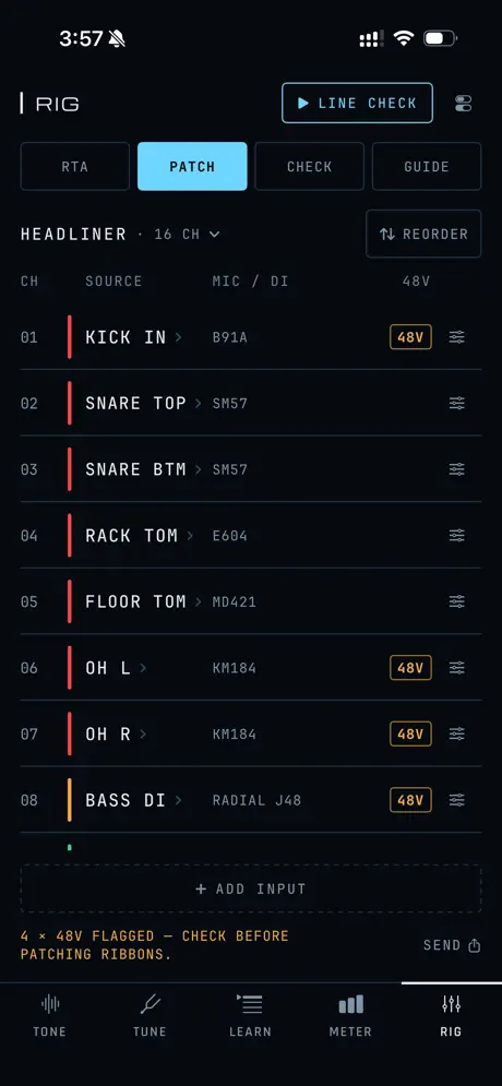 OCTAV Rig Patch list